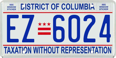 DC license plate EZ6024