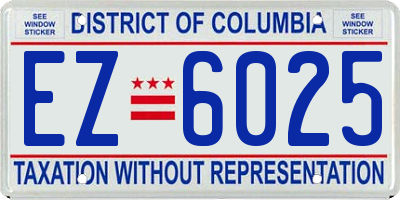 DC license plate EZ6025