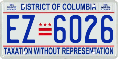 DC license plate EZ6026