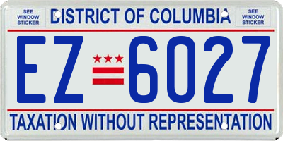 DC license plate EZ6027