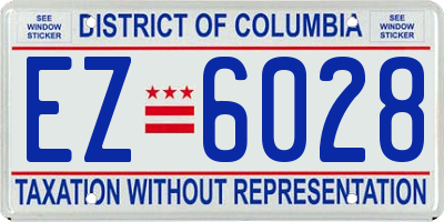 DC license plate EZ6028