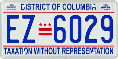 DC license plate EZ6029