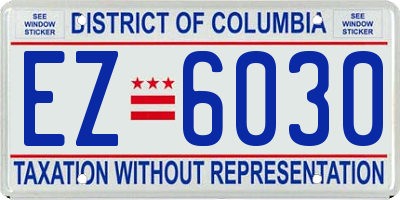 DC license plate EZ6030