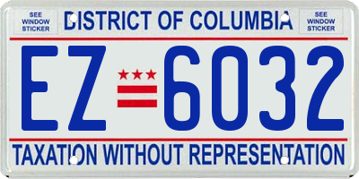 DC license plate EZ6032