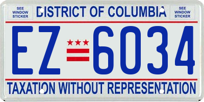 DC license plate EZ6034