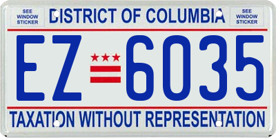 DC license plate EZ6035