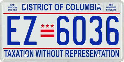 DC license plate EZ6036