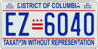 DC license plate EZ6040