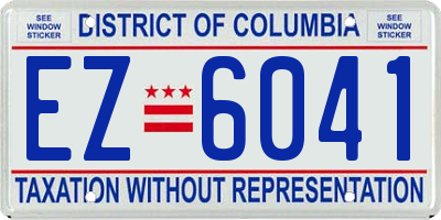 DC license plate EZ6041