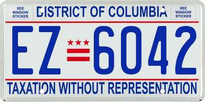 DC license plate EZ6042