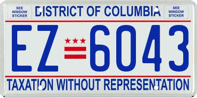 DC license plate EZ6043