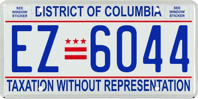 DC license plate EZ6044