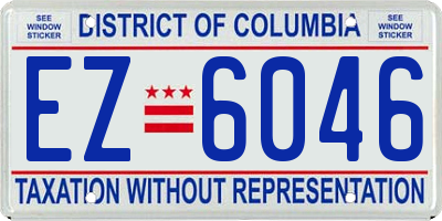 DC license plate EZ6046