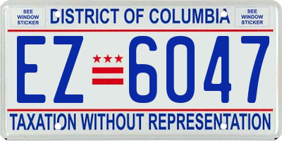 DC license plate EZ6047