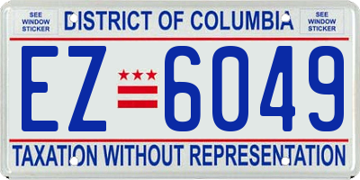 DC license plate EZ6049