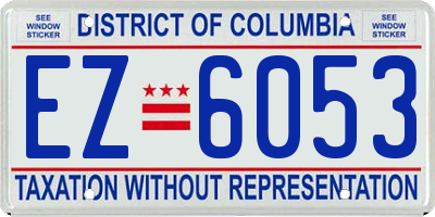 DC license plate EZ6053