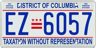 DC license plate EZ6057