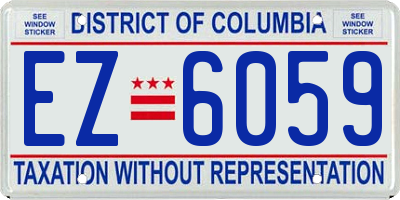 DC license plate EZ6059