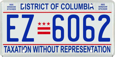 DC license plate EZ6062