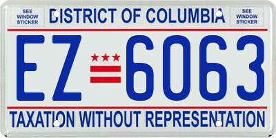 DC license plate EZ6063