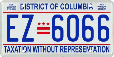 DC license plate EZ6066