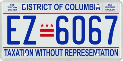 DC license plate EZ6067