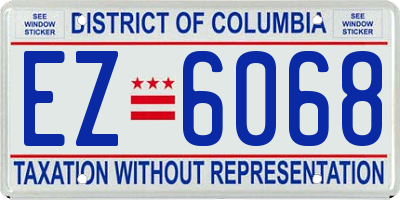 DC license plate EZ6068