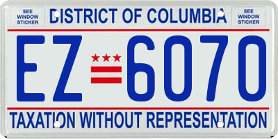 DC license plate EZ6070