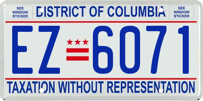 DC license plate EZ6071