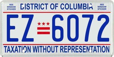 DC license plate EZ6072