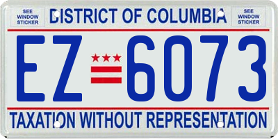 DC license plate EZ6073