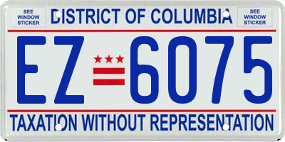 DC license plate EZ6075