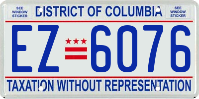 DC license plate EZ6076