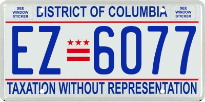 DC license plate EZ6077