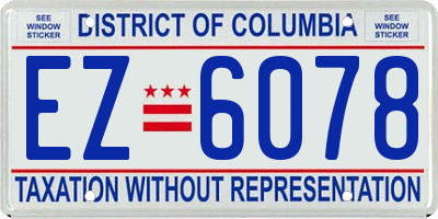 DC license plate EZ6078