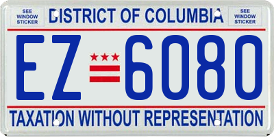 DC license plate EZ6080