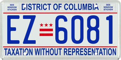 DC license plate EZ6081