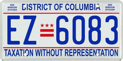 DC license plate EZ6083