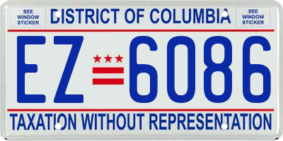 DC license plate EZ6086