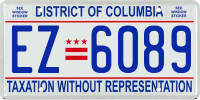 DC license plate EZ6089