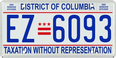 DC license plate EZ6093