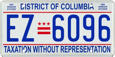 DC license plate EZ6096