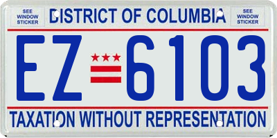 DC license plate EZ6103