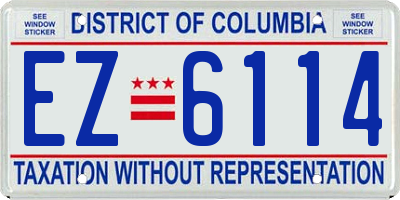 DC license plate EZ6114