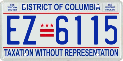 DC license plate EZ6115