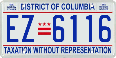 DC license plate EZ6116