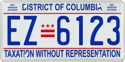 DC license plate EZ6123