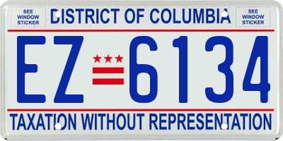 DC license plate EZ6134