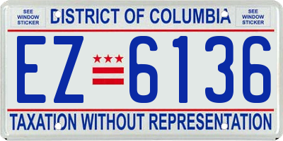 DC license plate EZ6136