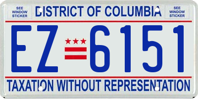 DC license plate EZ6151